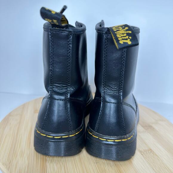 Dr. Martens Zavala Lace Up Black Leather Combat Boots Womens 6 Mens 5 - Picture 4 of 6